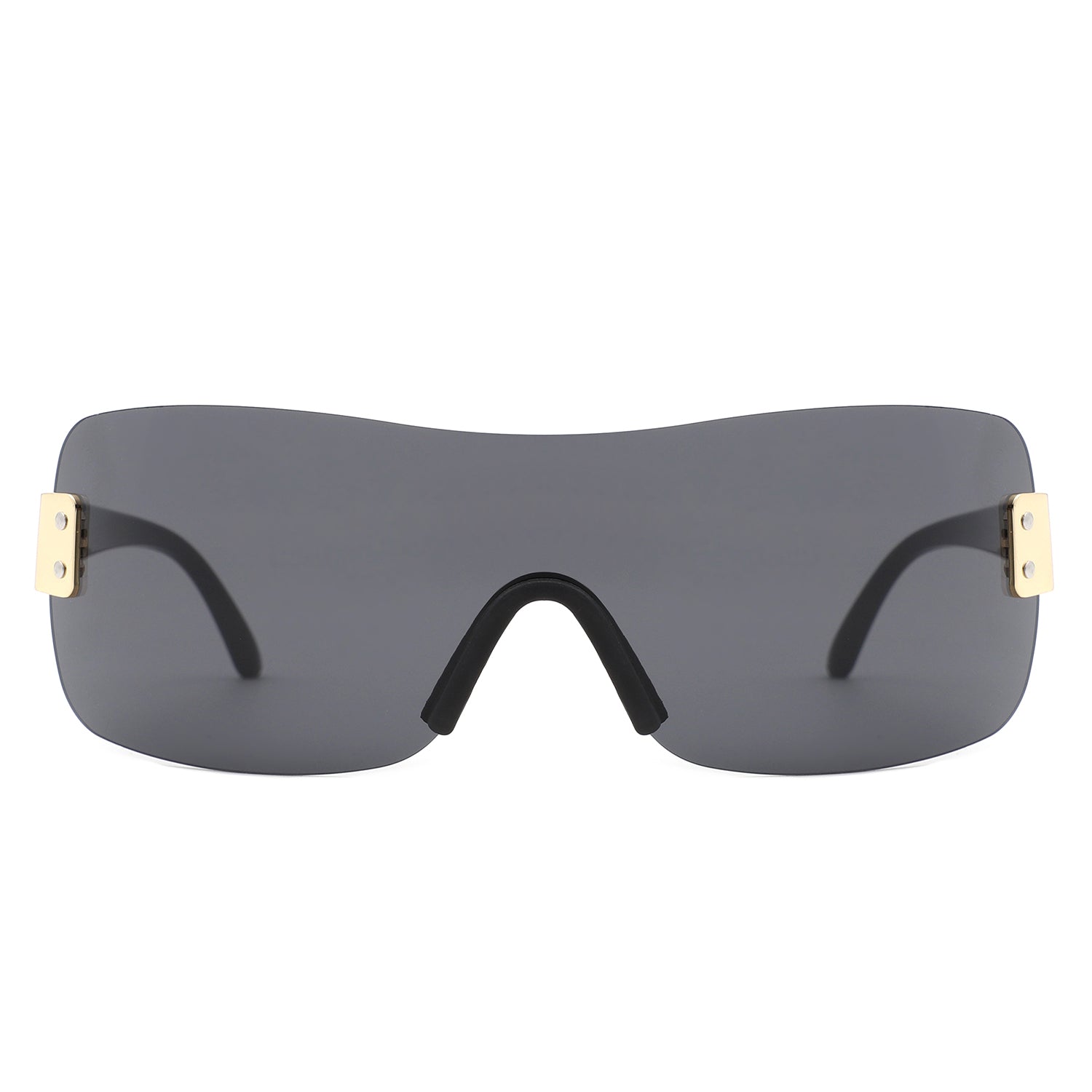 Sunglasses with rimless square frame and mirrored lenses - Image 3