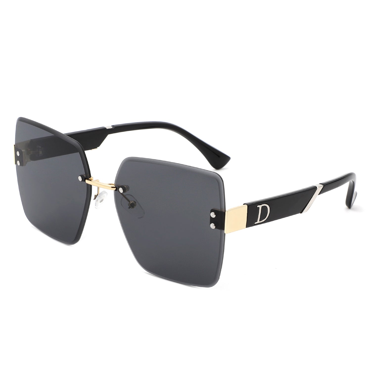 Sunglasses with rimless square frame and UV protection - Image 4