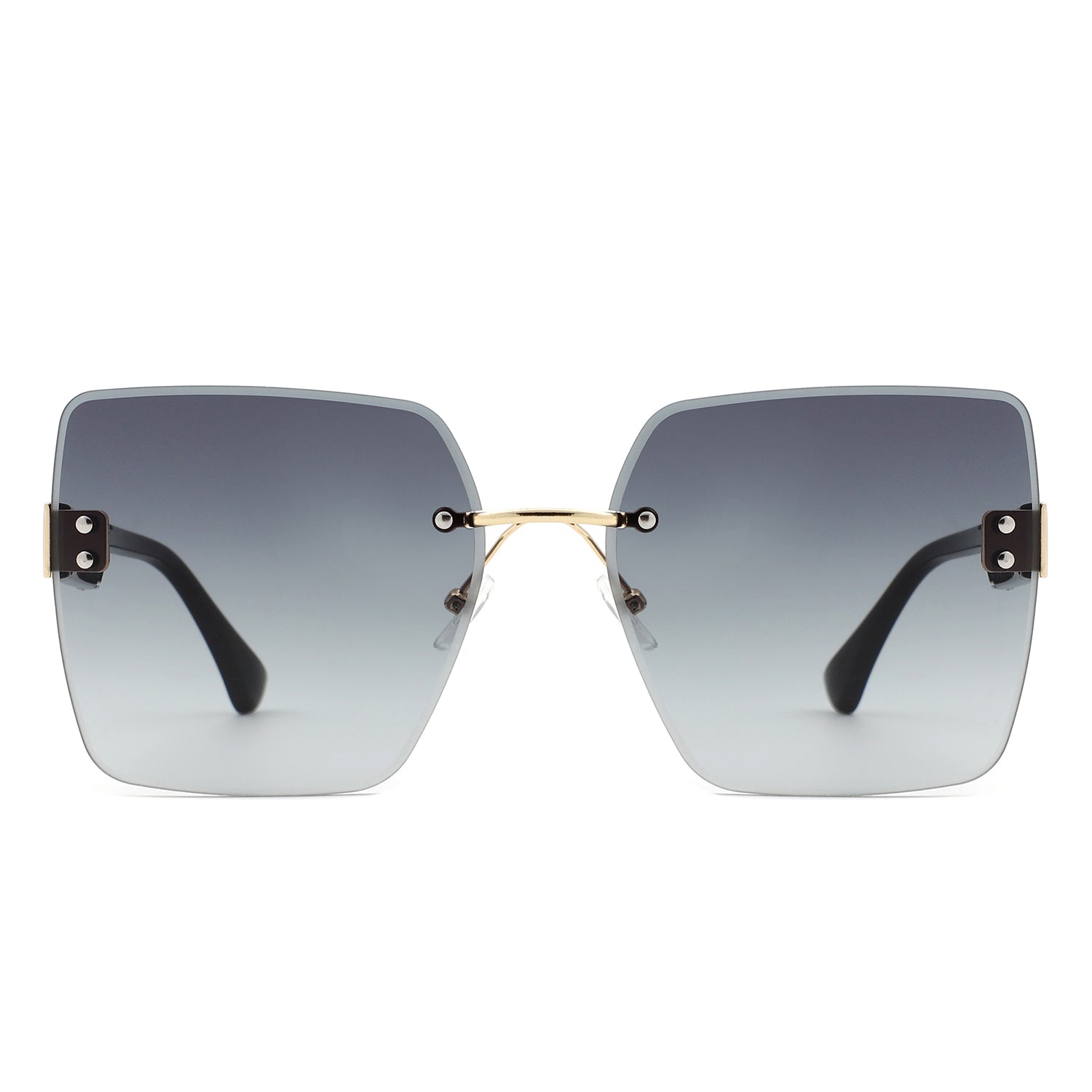 Sunglasses with rimless square frame and UV protection