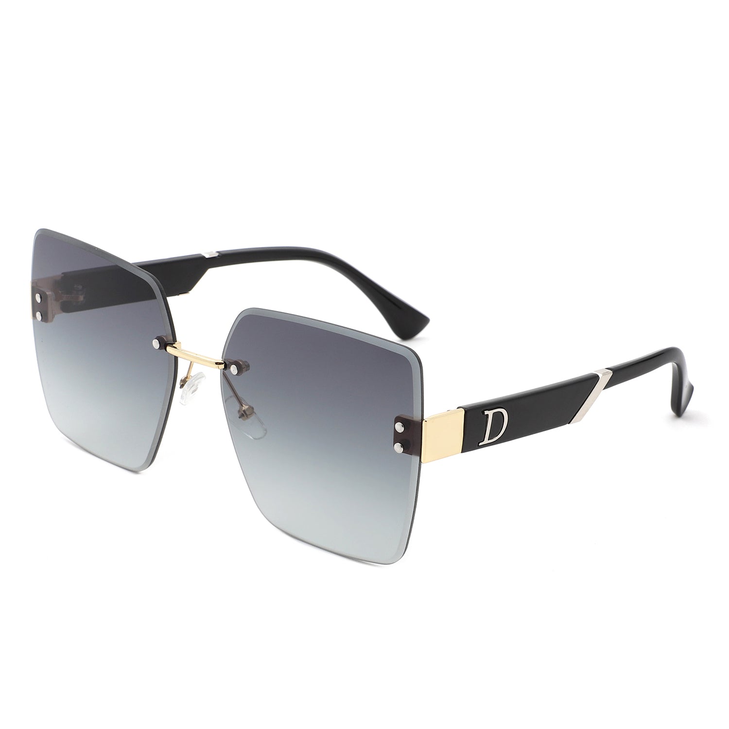 Sunglasses with rimless square frame and UV protection - Image 2