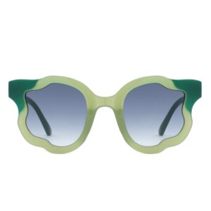 Sunglasses with irregular round frame and UV protection