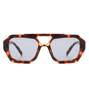 Sunglasses with square frame and brow bar design