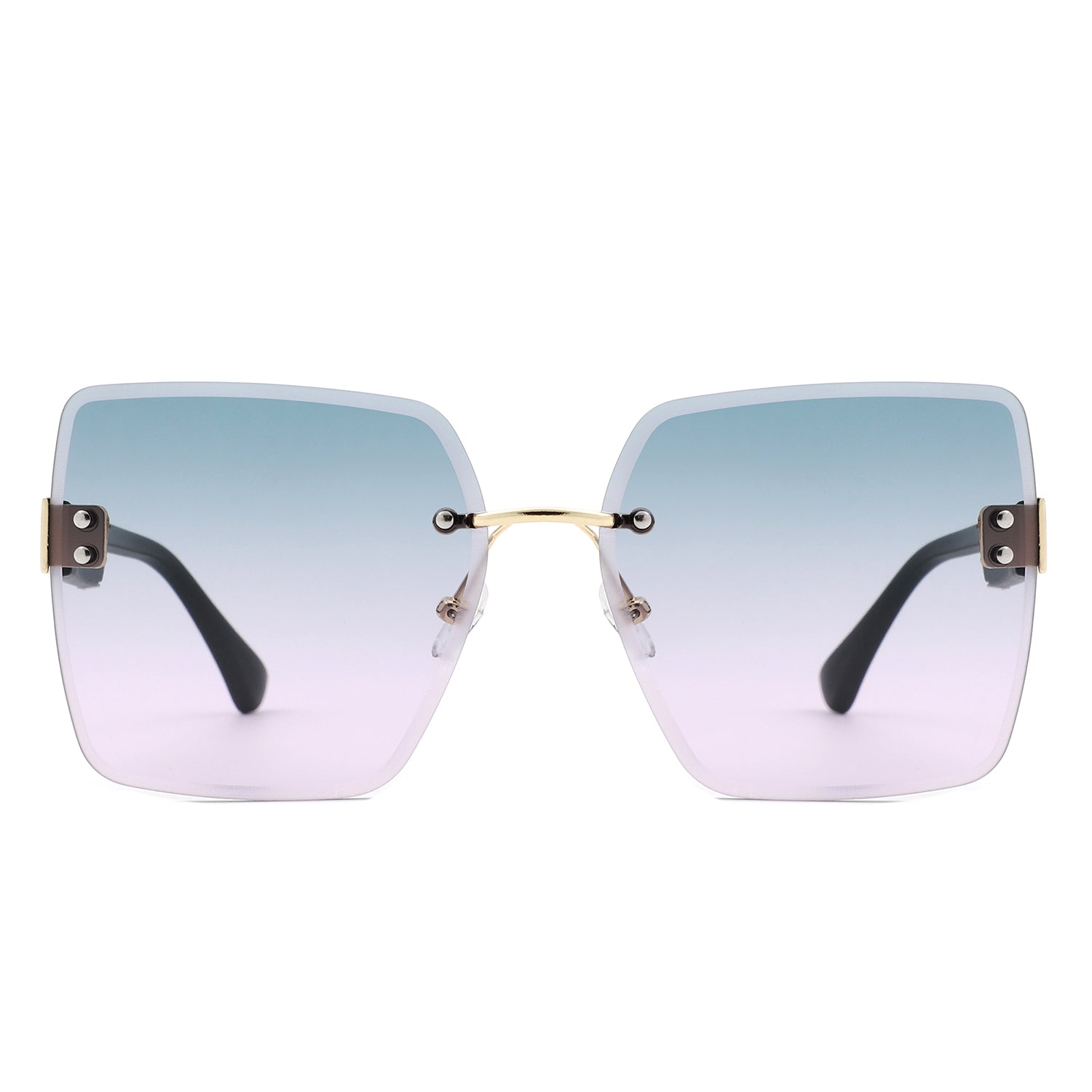 Sunglasses with rimless square frame and UV protection - Image 5