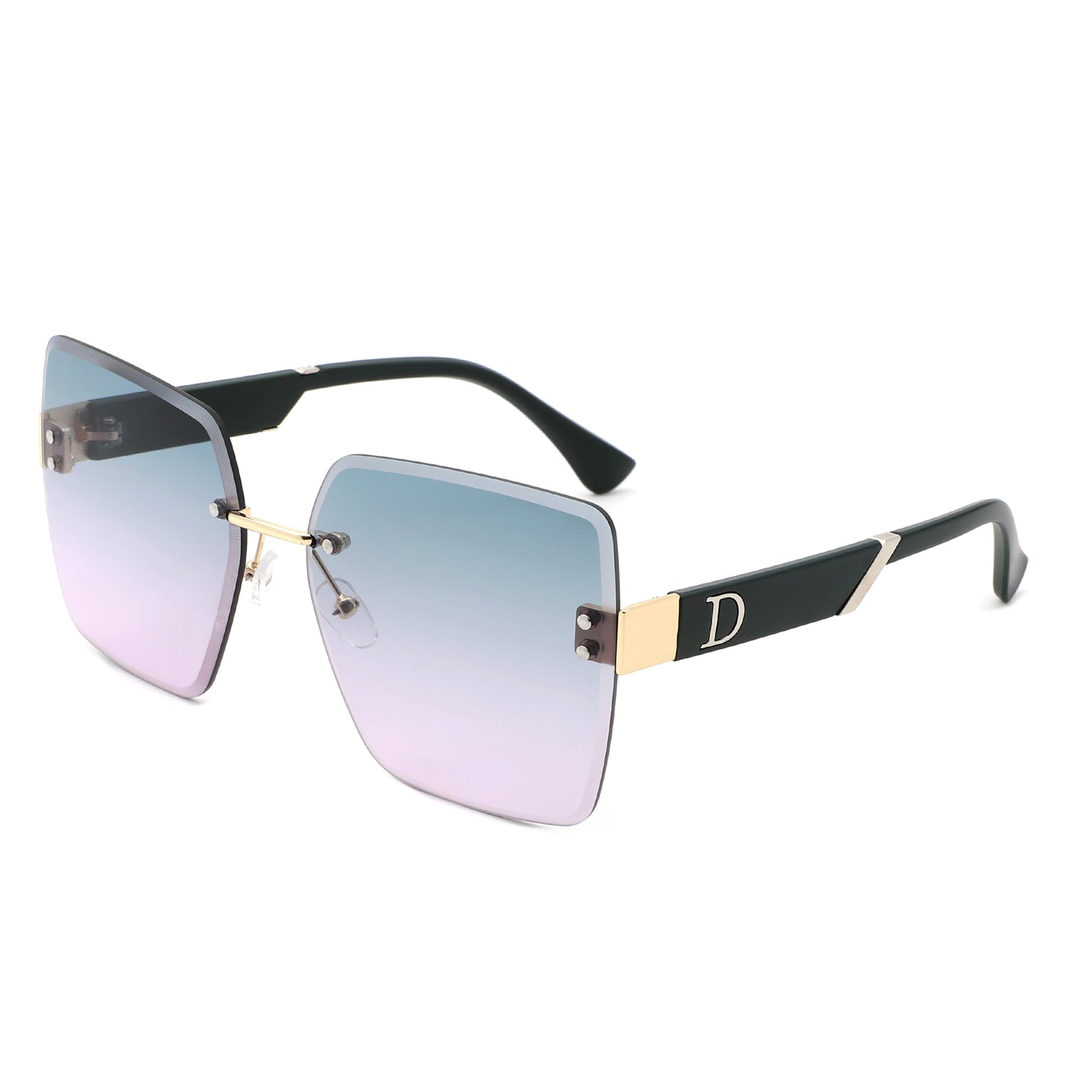 Sunglasses with rimless square frame and UV protection - Image 6