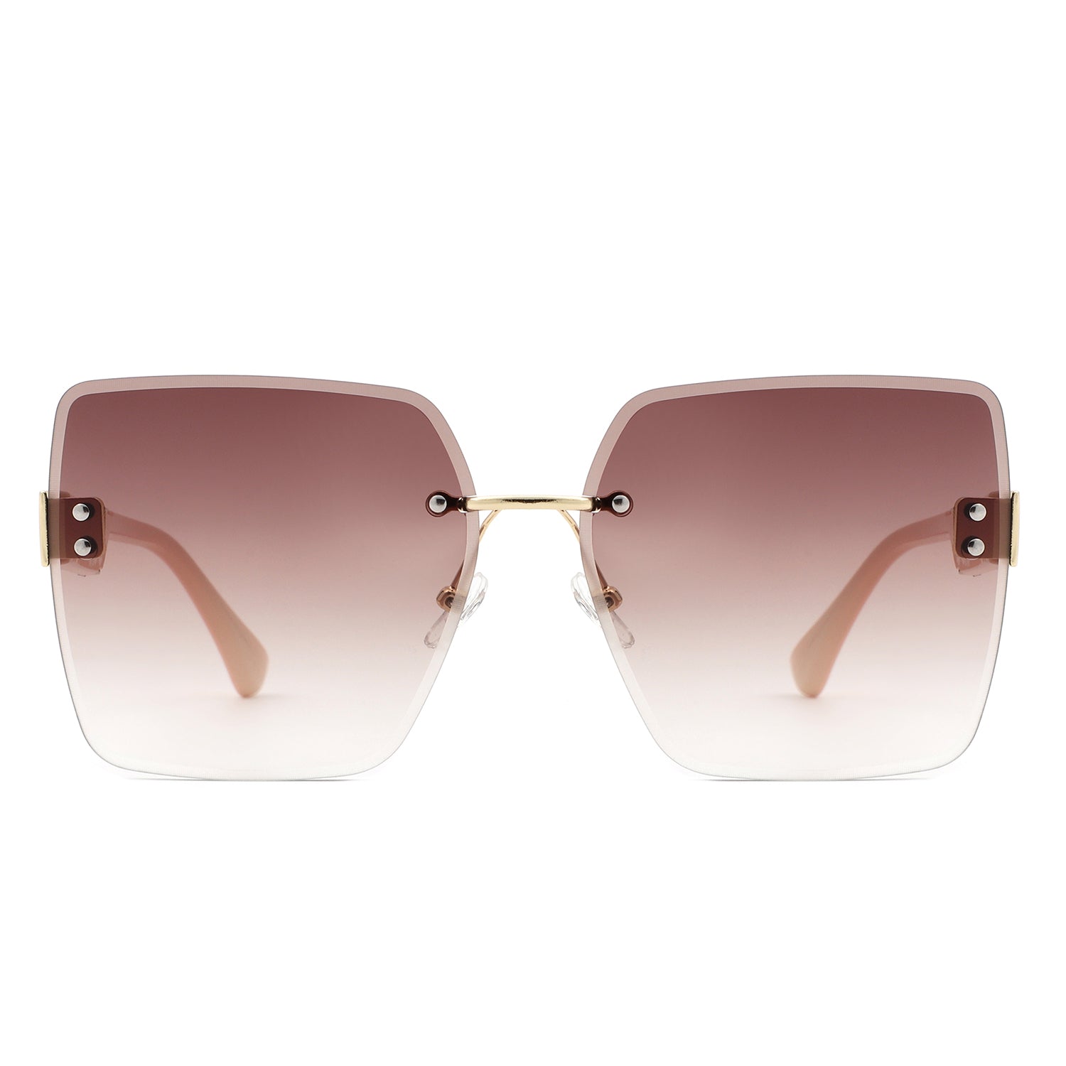 Sunglasses with rimless square frame and UV protection - Image 7
