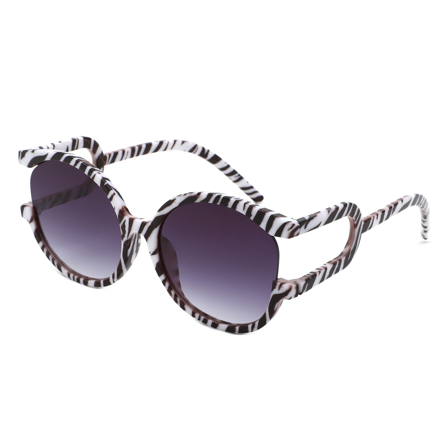 Sunglasses with irregular round frame and UV protection - Image 8