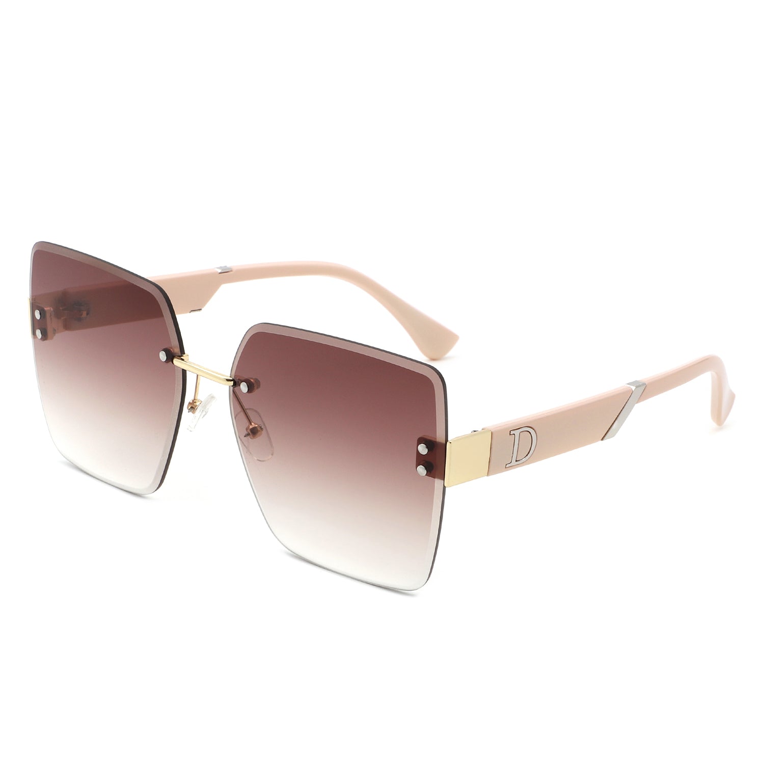 Sunglasses with rimless square frame and UV protection - Image 8