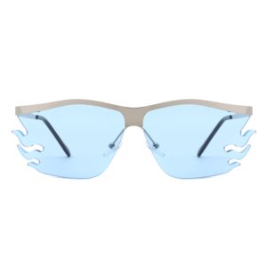 Sunglasses with rimless design and tinted lenses