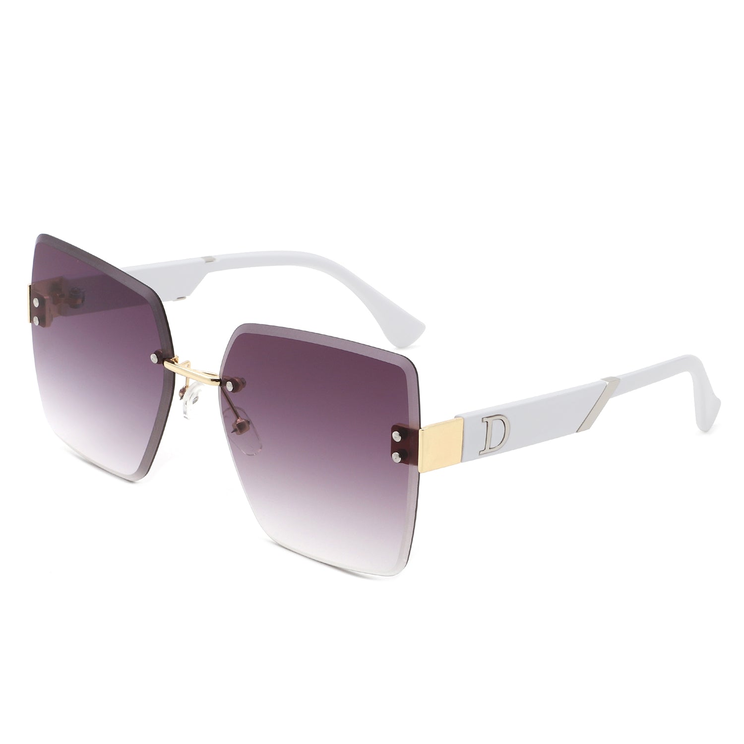 Sunglasses with rimless square frame and UV protection - Image 10