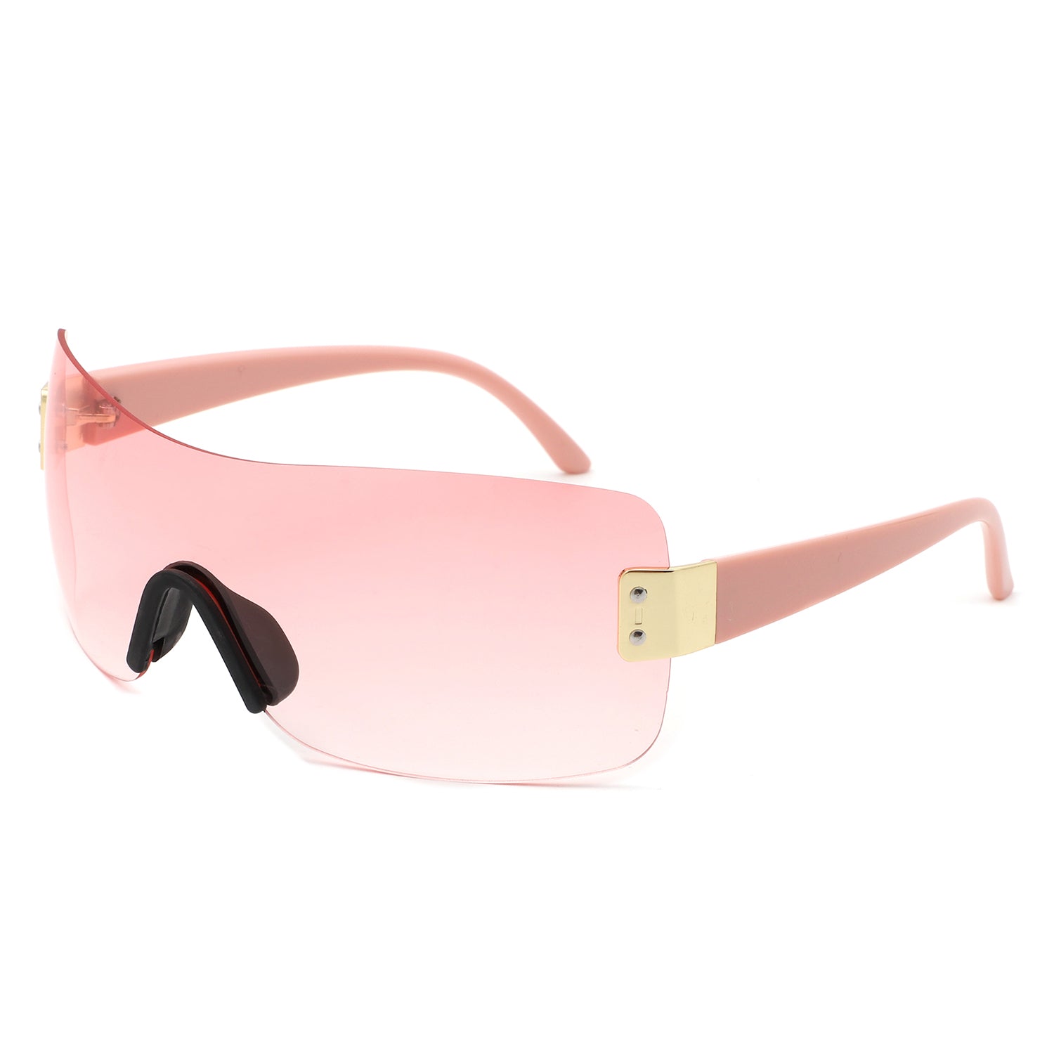Sunglasses with rimless square frame and mirrored lenses - Image 10