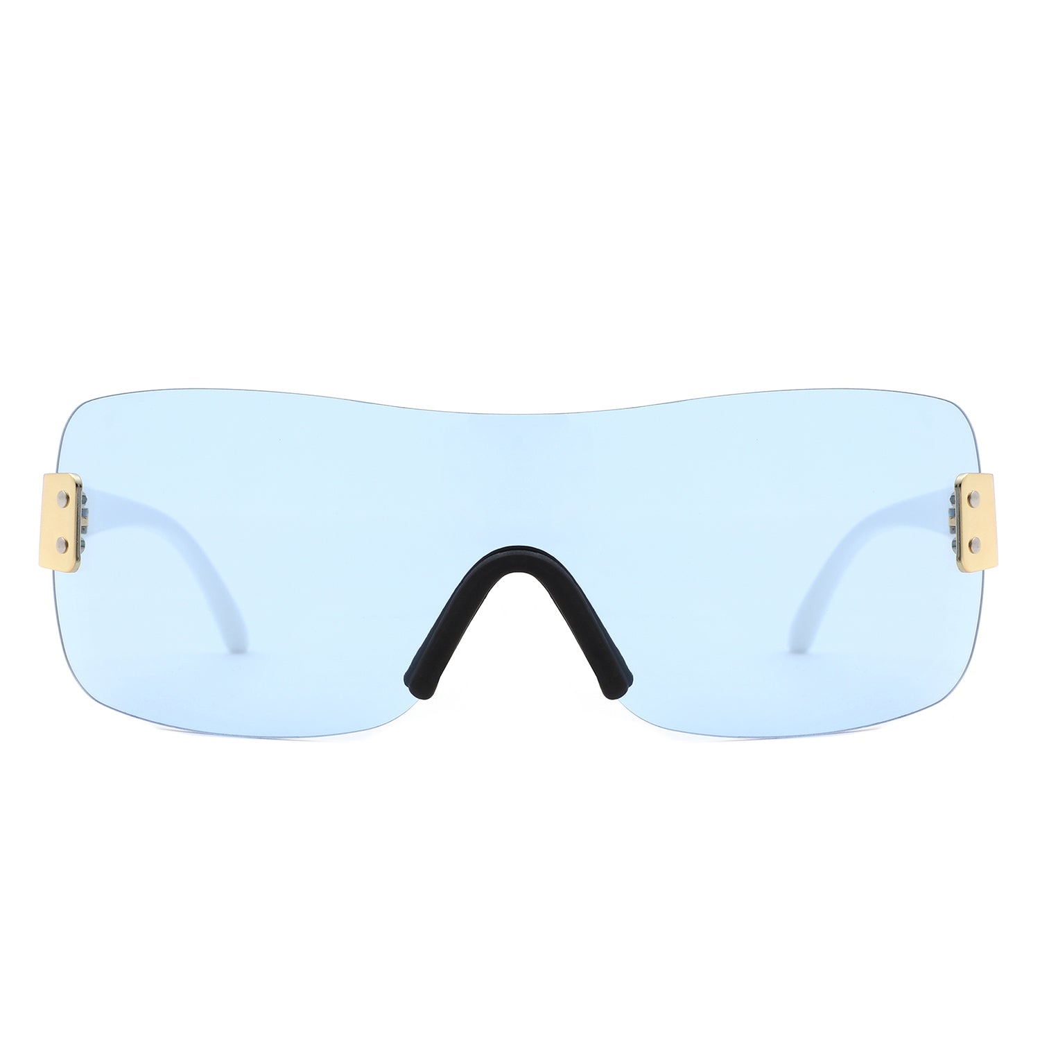 Sunglasses with rimless square frame and mirrored lenses - Image 11