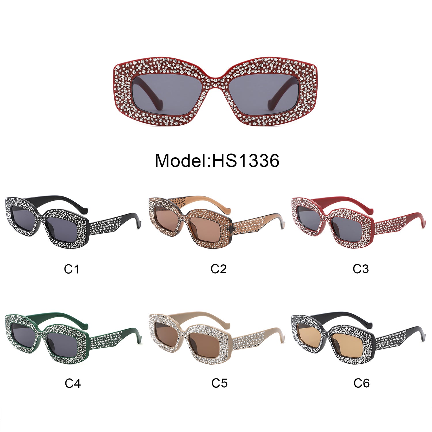 Sunglasses with square frame and decorative details - Image 16
