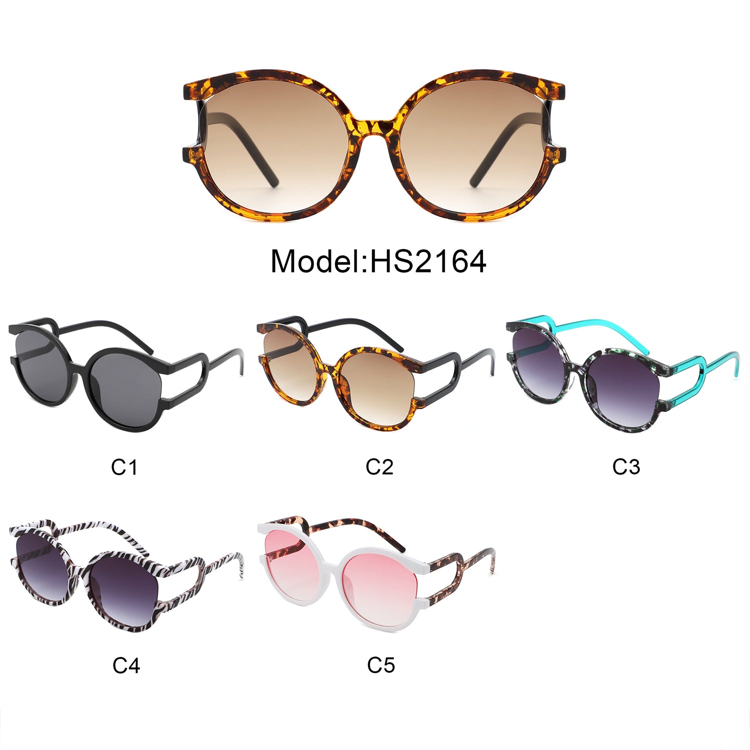 Sunglasses with irregular round frame and UV protection - Image 11