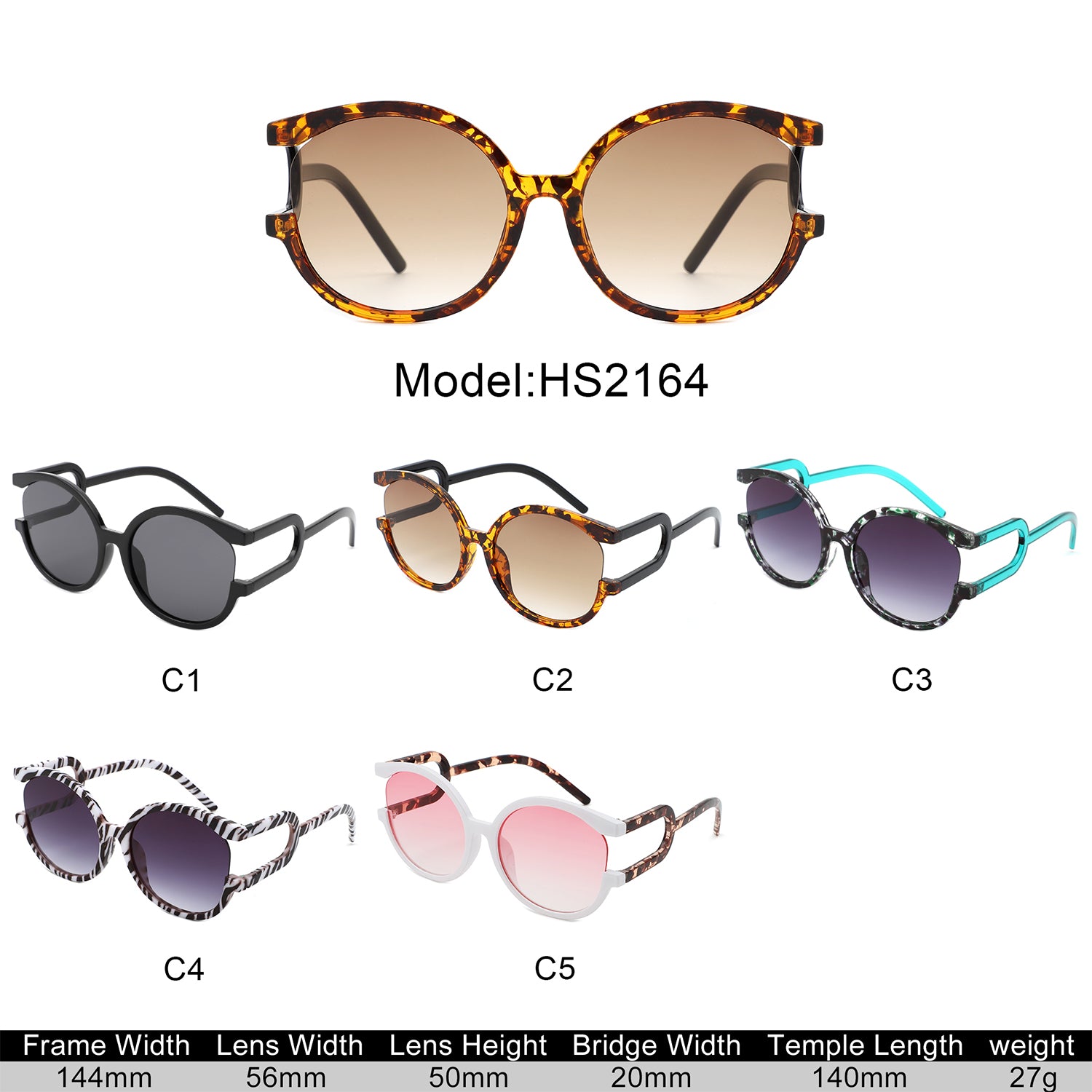 Sunglasses with irregular round frame and UV protection - Image 12