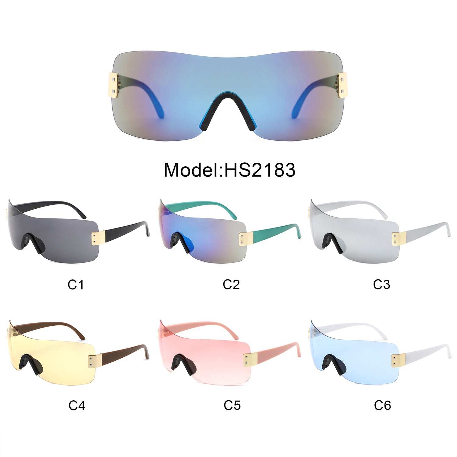 Sunglasses with rimless square frame and mirrored lenses - Image 14