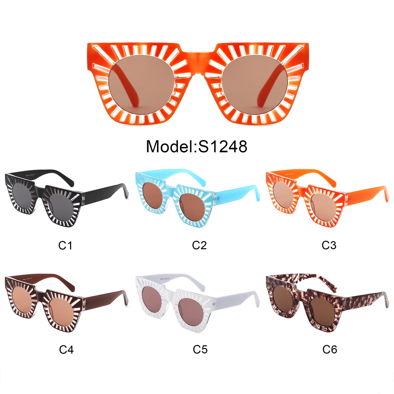 Sunglasses with square frame and UV protection - Image 15