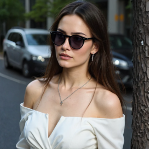 Alternative view of Round polarized sunglasses with acetate frame and UV400 protection