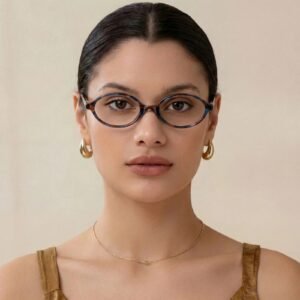 Alternative view of Oval eyeglasses with acetate frame and lightweight design