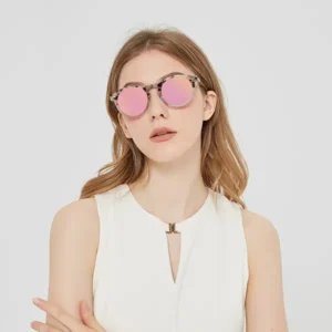 Alternative view of Round polarized sunglasses with acetate frame and UV protection