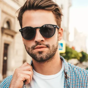 Alternative view of Square polarized sunglasses with acetate frame and UV protection