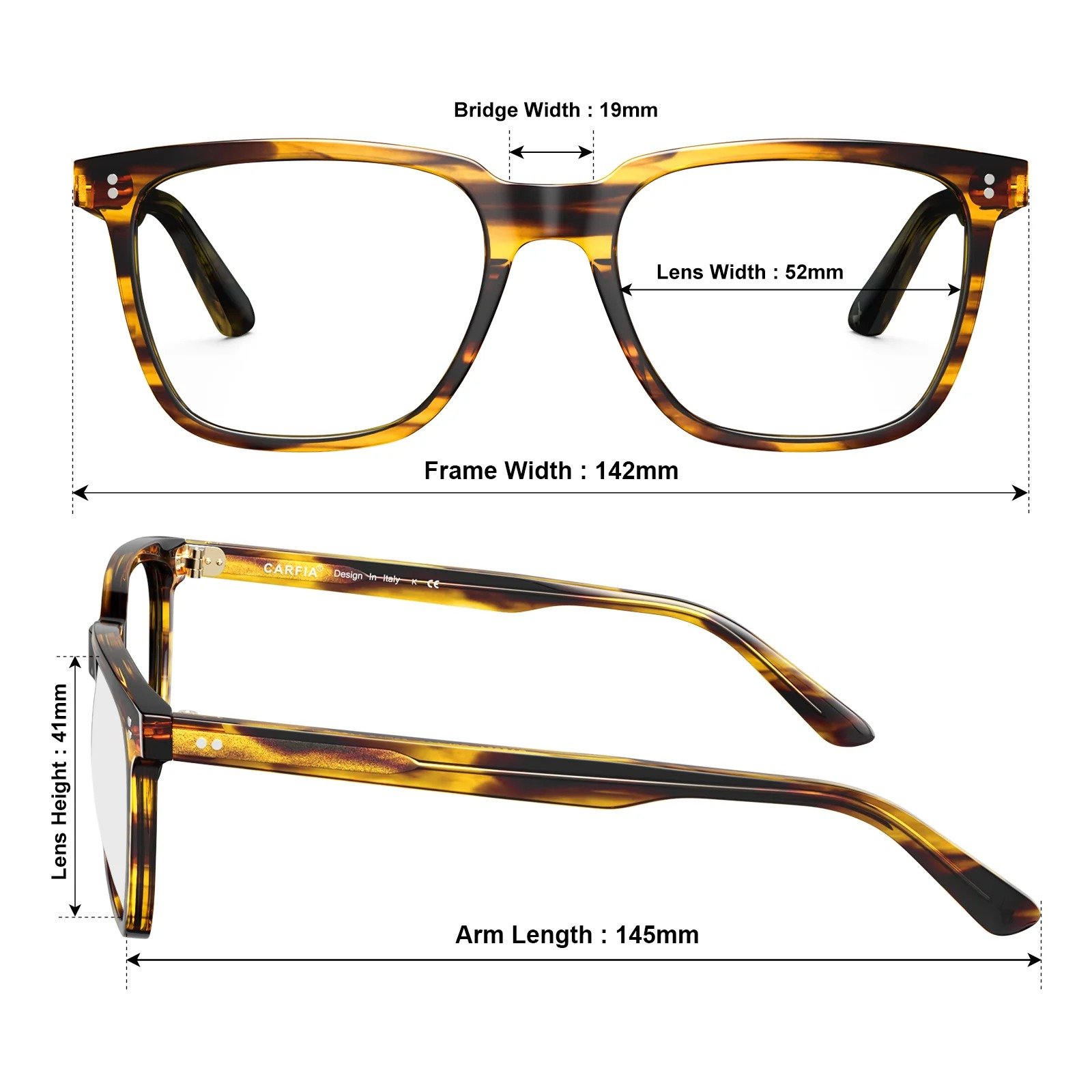Eyeglasses frame with acetate material and square full-rim design - Image 4