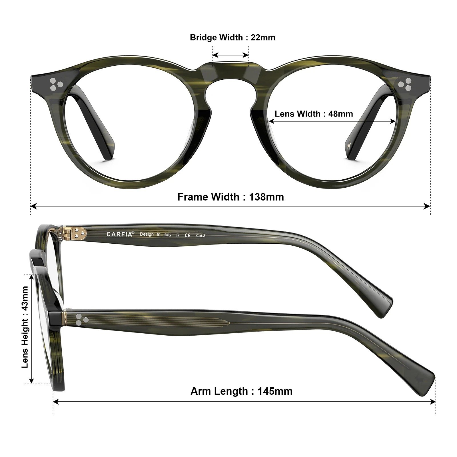 Eyeglasses frame with acetate material and round full-rim design - Image 4
