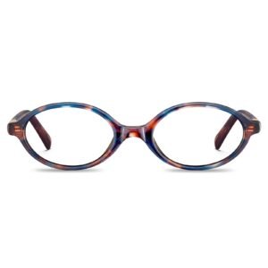 Oval eyeglasses with acetate frame and lightweight design