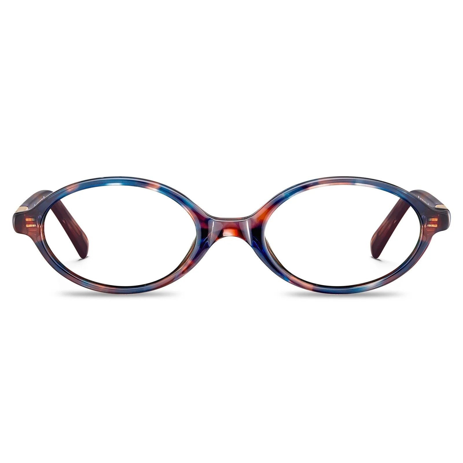 Oval eyeglasses with acetate frame and lightweight design