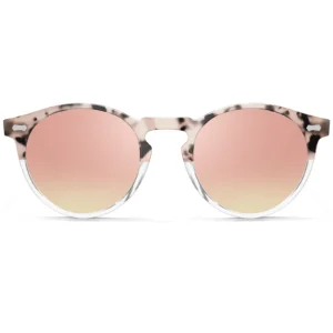Round polarized sunglasses with acetate frame and UV protection