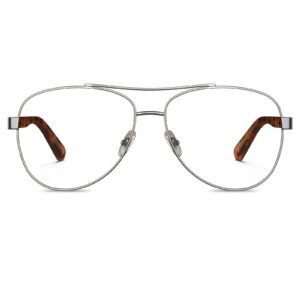 Aviator eyeglass frame double bridge adjustable nose pads