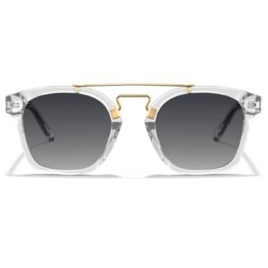 Polarized sunglasses with double bridge and UV400 protection