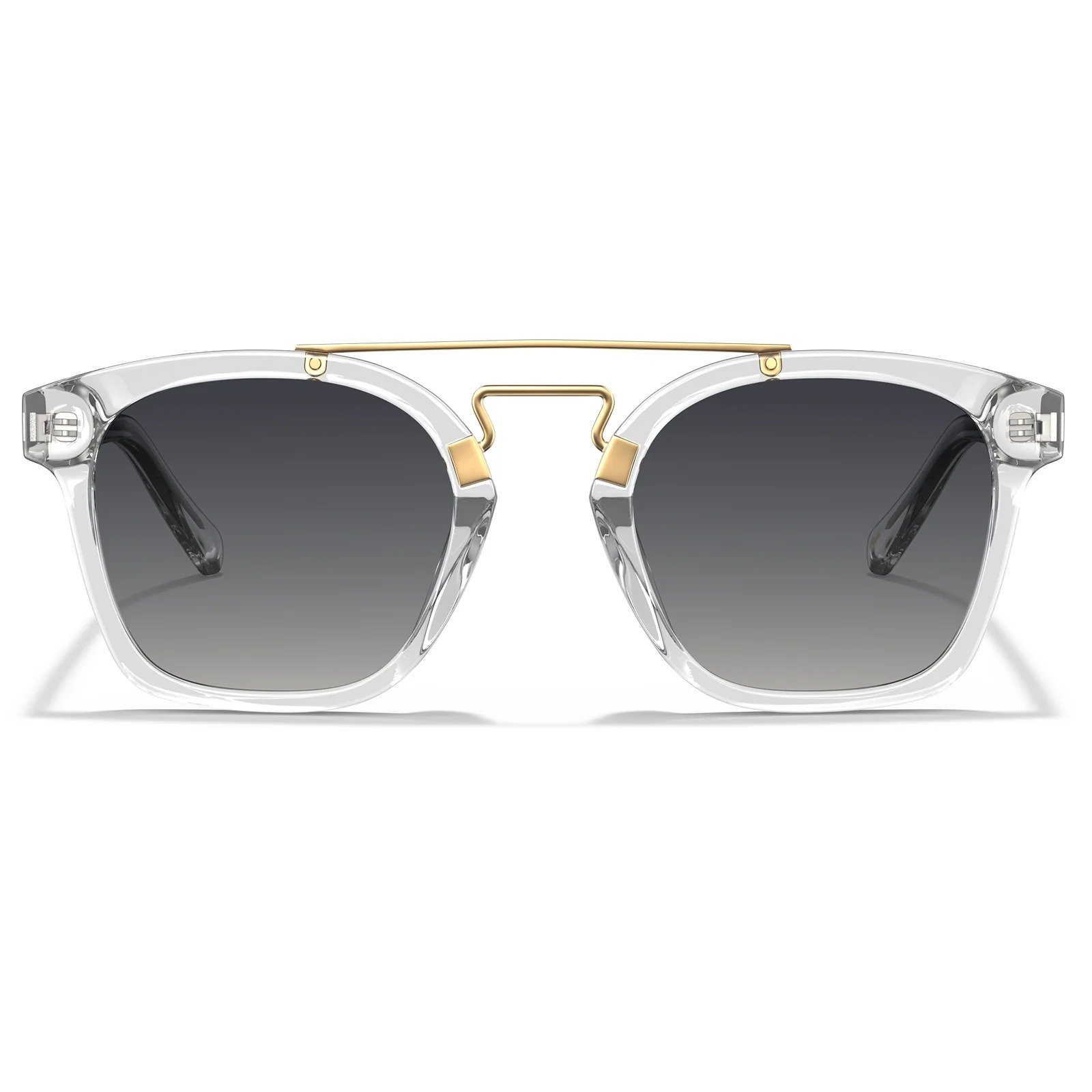 Polarized sunglasses with double bridge and UV400 protection